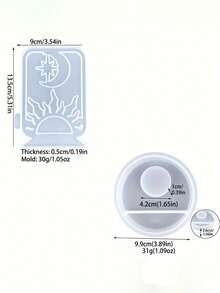 DIY Desktop Decor Silicone Resin Casting Mold Set - Sun & Moon Resin Casting, Moon & Star Hollow Candle Holder Molds, Creative Epoxy Craft Making Materials, Festival Gift - Multicolor - View 7