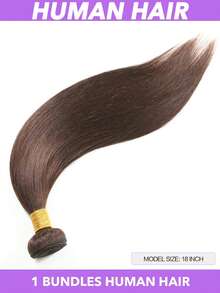 8A级直发发束，18英寸巴西真人发束，未经加工的处女发，直发编织，8-22英寸，巧克力棕色，4号色