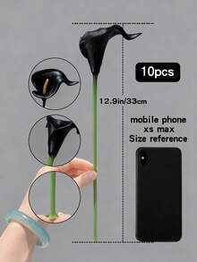 50pcs/30pcs/20pcs/10pcs/22pcs/18pcs/5pcs/1pc Black Artificial Flowers, Silk Calla Lily, Suitable For Wedding Decoration, Bridal Bouquet, Corsage, Party Decor, Gift Wrapping, Restaurant Centerpiece - Multicolor - View 17
