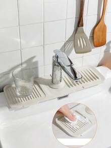 Silicone Faucet Splash Guard, Anti-Splash, Trimmable Narrow Edge, Suitable For Bathroom Sink, Kitchen Sink, Dish Rack, Etc. - Multicolor - View 6