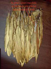 10/40/100 pezzi Piume naturali dorate di oca fatte a mano, lunghe 15-20 cm, adatte per artigianato fai-da-te, decorazioni per matrimoni, cosplay, ali di angeli, fatine e altro ancora. - Multicolore - Visualizzare 7