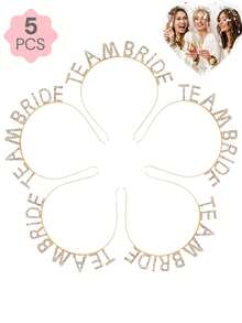 25/10/5 Pcs Bachelorette Party Celebration Set, Includes "Bride Tribe" Headband, "Bride-To-Be" Sash, "Bride" Veil & Temporary Tattoos. Suitable For Bridal Shower, Bachelorette Party. Pink & Gold Decor, All-Inclusive Bridal Accessories