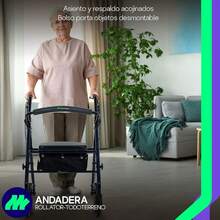 MEDICAL STORE Andadera Con Rueda De 6 Pulgada Rollator Andador De Acero Equipo De Rehabilitación Para Adultos Mayores Andador Rodante Para Personas Mayores Con Frenos De  Andador Plegable Para Apoyar A Una Persona Soporta hasta 135 Kg (Flama Verde) - Flama Azul - Ver 12