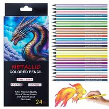 12/24 Color Metallic Colored Pencils Drawing Sketching Set Painting Colour Pencils Art Supplies For Artist Coloring Pencils