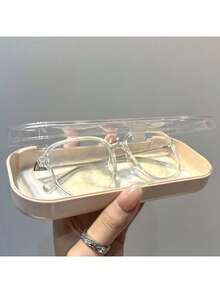 Transparent Full Screen Floral Pattern Eyeglass Case, Highly Attractive, Transparent Portable Anti-Crush Handheld Myopia Glasses Case, Retro Eyeglass Case, Fashion Eyeglass Storage Box, Unisex - Cute Holiday Gift - Multicolor - View 5