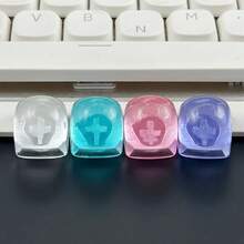 1pc Handcrafted Personalized Resin Resin Translucent Nail Art Key Keycaps, Jelly Cross-Axis Mechanical Keyboard Keycaps, Single - Baby Pink - View 5