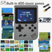 YiYi Macaron Mini 400-In-1 Handheld Game Console, Large Screen Retro Classic Portable Gaming Device With 1020mAh Rechargeable Battery, Plug And Play, Retro Game Console (1 Player/2 Player)