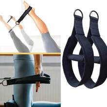 2 correas de mueca con hebilla de tobillo para pilates, correa de hombro doble para yoga, accesorios deportivos para el SIDA, 14.2x 5.1x 1.97 pulgadas - negro - - Ver 7