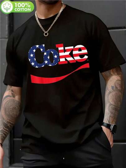 Camiseta de hombre de 180g 100% algodón con estampado de bandera patriótica americana - Cuello redondo de un lado, manga corta, camiseta casual para papá, esposo, abuelo - Regalo de senderismo al aire libre para primavera, verano, otoño (S-XXL, negro, talla grande), camiseta de senderismo