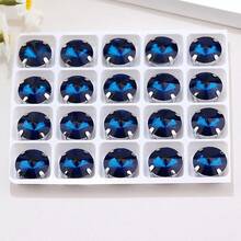 Rivoli Round Shape, 6mm,8mm,10mm,12mm,14mm,16mm,18mm, Glass Multi Colors Fancy Ellipse Shiny Handmade Sliver Metal Claw Base, Sewing Crystal Hand Sewn Rhinestone Decoration Beads Flat Back With Holes Gems DIY Accessories Sew On Stones Strass For Decorating Clothes, Dress, Bags, Shoes, Brooches, Earrings, Handicrafts - Rose Red - View 20