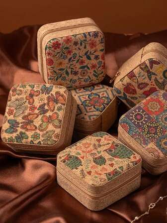 Retro Luxury Portable Jewelry Storage Box, Ring & Necklace Organizer