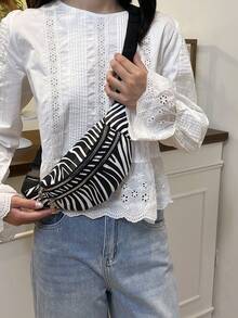 Fashionable Retro Zebra Print Women Waist Bag - Multicolor - View 6