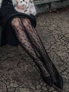 Sexy Rose Netzstrümpfe für Büro-Date Valentinstag - Verschiedenfarbig - Übersicht 6