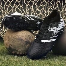 1 Pair New Soccer Shoes, Recommended For Teenagers, Students, Matches And Training, Low-Top, Long Studs, Non-Slip, Suitable For AG, FG, Soft Ground, Real Grass, Competition And Training, Lace-Up, Men's Soccer Shoes, High-Top, Professional Soccer Boots, Factory Direct - Black and White - View 9