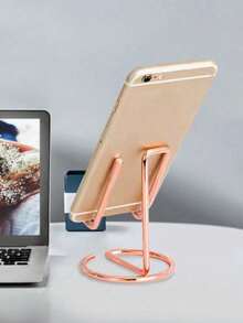 1 szt. Minimalistyczny stojak na telefon ze stopu metalu, odpowiedni do salonu, sypialni, biura, gabinetu, niezbędny na powrót do szkoły, uroczy złoty uchwyt na telefon, akcesorium do wszystkich smartfonów - Wielokolorowe - Zobacz 14