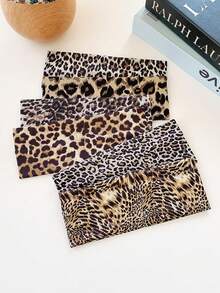 1pc Chic Leopard Print Headband, Elastic Fashion Retro Straight Fabric Sports Yoga Sweatband, New Leopard Print Headband, Street Fashion Hair Accessory Animal Hair Bands Casual Head Wrap Women Hair Accessories Summer Outfits,Festival,Party - Multicolor - View 3