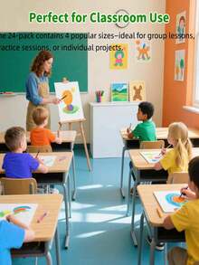 多尺寸空白画布，已预先涂底，适用于丙烯颜料、油画颜料和湿画材，预拉伸画布框架，适合工艺品制作、素描和流体艺术，是艺术家、业余爱好者和初学者的理想之选。 - 彩色 - 查看 6