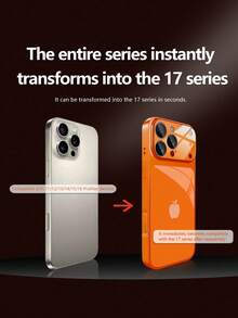 1pc New Minimalist Apple Design Luxury Large View Tempered Glass With Lens Protection Phone Case Compatible With Iphone 17/17Pro/17ProMax/17Air/16/16Pro/16ProMax/16Plus/15/15Plus/15Pro/15ProMax/14/14Plus/14Pro/14ProMax/13/13Pro/13ProMax/12/12Pro/12ProMax/11/11ProMax, Matte Anti-Fall, Metal Paint Full Coverage High-End Protective Cover