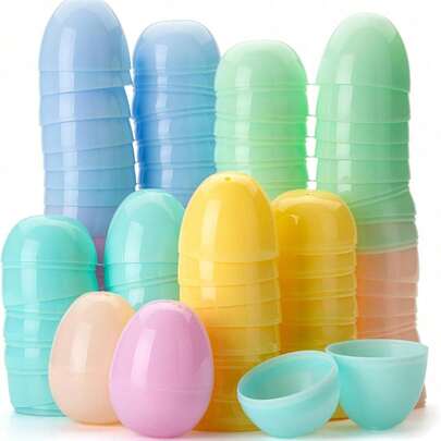 24pcs Plastic Easter Eggs | Soft Pastel Colors, Reusable & Shatterproof | Designed For Easter Egg Hunts, Crafts And Party Decor | Essential For Easter Decoration