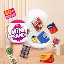 ZURU 迷你品牌复古单胶囊，内含60多个神秘迷你玩具等你收集，正版授权，稀有收藏品，盲盒包装，适合3岁及以上儿童（款式随机）