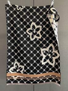 1pc Elegant Floral Pattern Jacquard Faux Cashmere Warm Scarf/Wrap, Fashion Versatile Air Conditioning Shawl For Women, Suitable For Daily Matching And Decoration, Autumn/Winter