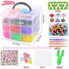 1 hộp/4500 chiếc Dây cao su nhiều màu với 15 màu dùng để làm vòng tay, vòng cổ, dây đeo điện thoại tự làm, màu sắc ngẫu nhiên - Nhiều màu - Xem 17