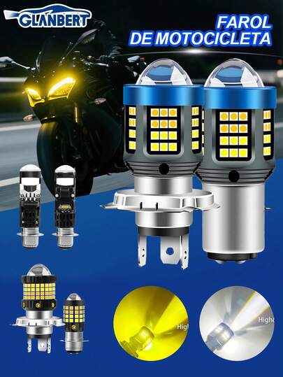 GLANBERT Plug And Play M01R Motorcycle LED Headlight Bulb P15D/H4 High/Low Beam Fan Cooling DC 9-80V Lumens For Electric Bike