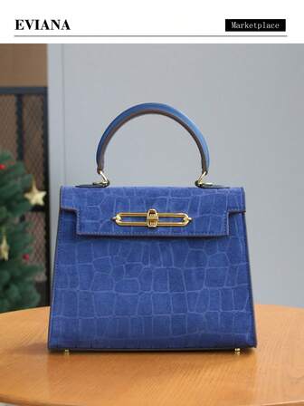 2025 Autumn/Winter Retro Matte High-End Fashion Women's Bag, Elegant Commuter Tote Bag, OL Commute Versatile Work Bag, Luxurious Chic Structured Small Square Bag, Women's Shoulder & Crossbody Bag