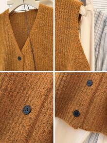 JIANHU 秋冬季女士粗针织毛衣背心，舒适V领无袖套头衫，休闲叠穿造型，适合感恩节和返校季 | 保暖百搭，也适合圣诞节、新年派对和日常穿搭