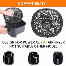 Fryer Tray Power XL Vortex QT Fryer, Oval Nonstick 10.3''9.5'' Fryer Parts Accessories Rack Basket Grill Pan Grill Plate Crisper Plate with Rubber Bumpers - inicial - Ver 3