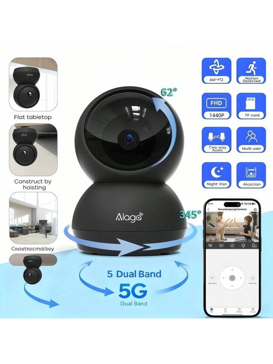 كاميرا أمان منزلية لاسلكية Alaga 2K بزاوية رؤية 36...