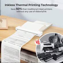 1pc Portable Thermal A4 Home Printer, Wireless Office Small Student Mini Printer, Thermal No Ink, Black & White Printing, One-Key Printing, 2000mAh Large Capacity Battery, Type-C Charging, Supports 18 Languages, Exquisite Gift For Friends And Family On Christmas, New Year, Birthday - Multicolor - View 10