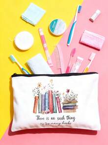 Set de 2 piezas: Bolso de hombro y bolso de maquillaje con el patrón "No existe tal cosa como demasiados libros", bolsas de lona plegables y ligeras, regalos de viaje, playa y cumpleaños para mujeres, bolso de viaje, bolso de equipaje, bolso de lona, bolso de noche, bolso grande y duradero, organizador de viaje, artículos esenciales para cruceros y vacaciones para hombres y mujeres - Multicolor - Ver 10