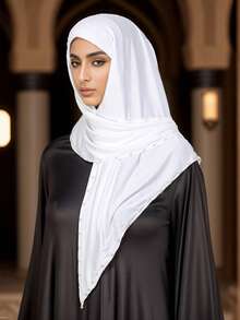 1 件/2 件女士纯色穆斯林便捷头巾，宽松缝纫风格三角围巾，透气防晒经典头巾，适合日常佩戴，优雅时尚的穆斯林头巾 - 彩色 - 查看 27