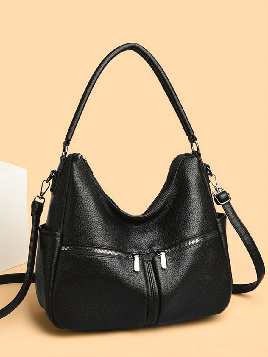 Large Capaci Leather Crossbody Bag For Middle-Aged Women Faionable Versatile Single Oulder Satchel Casual Simple Sle