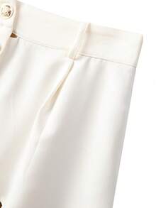 Falda de mujer de uso versátil para ocasiones casuales, diarias, de oficina, fiestas, citas y vacaciones, de tela tejida con botones - Multicolor - Ver 6