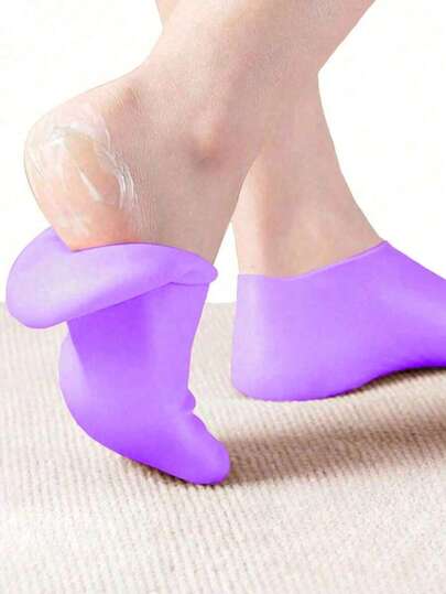 1pc Silicone Short Socks For Moisturizing And Skin Care, Foot Sole Protection, Foot Sleeves For Removing Dead Skin, Preventing Dry Skin Cracks, Gel Foot Socks