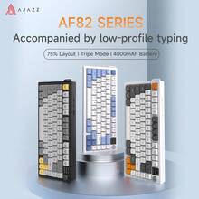 AJAZZ 75% Layout AF82 High Cost-Effective Wired Membrane Keyboard, With Volume Control Knob, 82-Key Ergonomic Design, Silent Structure, Office Essential, RGB Backlighting, Multi-System Compatible, Suitable For Gaming And Office Use - Multicolor - View 1