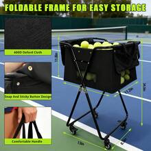 Tennis Ball Hopper Cart With 4 Wheels,Foldable Large Capacity Pickleball & Tennis Ball Collector For Court Training, Coaching - Black - View 5