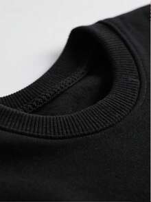 Men's Basketball Sweatshirt,  Graphic Print Streetwear, Oversize Fit Cotton Blend Gym Top, Breathable Daily Wear Sportswear, Perfect For Game Day & Workouts, Ideal Christmas Gift For Basketball Fans,  Vibe Street Style - Black - View 4