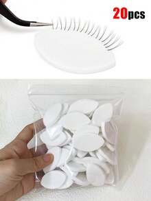 50 piezas Almohadillas de esponja suave para pestañas postizas - Esponjas de maquillaje reutilizables, adecuadas para principiantes, entrenamiento y herramientas de extensión de pestañas, esponjas para practicar la forma del ojo, esponjas de maquillaje suaves y flexibles, con diseño de diagrama de pestañas, adecuadas para principiantes y técnicos de pestañas, para práctica y mejora de habilidades, reutilizables, herramientas de maquillaje y herramientas de maquillaje de ojos, adecuadas para uso en salón.