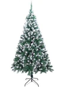 LEADZM 180/210/240 Cm Artificial Christmas Tree With Metal Stand, Christmas Tree, PVC, For Home, Office, Shops And Hotels (180 Cm, 1050 Tips, Green And White) - 白色和綠色 - 查看 12