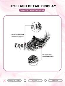 10 Pairs Half Lashes Clear Band Eyelashes Cat Eye False Eyelashes Short Soft 3d Faux Mink Eyelashes Soft Natural Makeup - Black - View 5