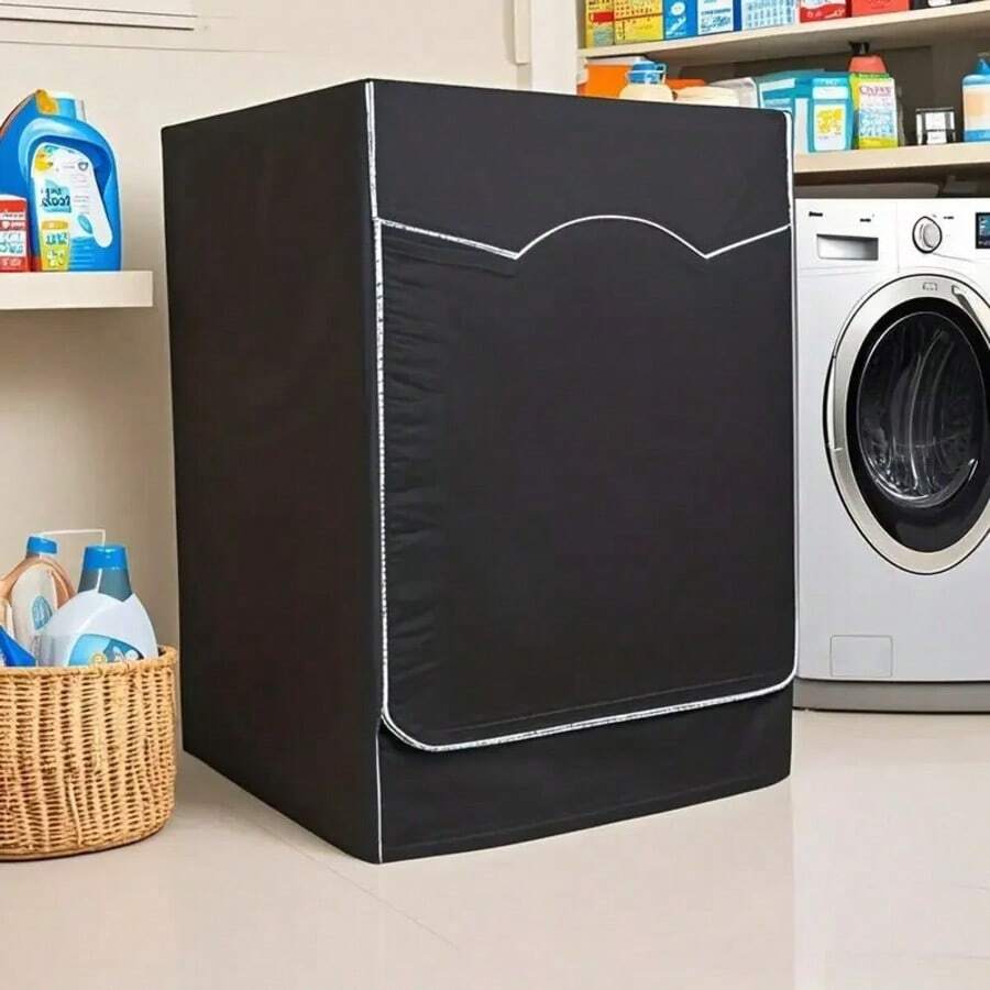 1 Pc Drum Washing Machine And Dryer Waterproof, Sunproof, Dustproof Protective Cover. Oxford Fabric Material, Equipped With Tied Rope For Adjustable Size, Suitable For Most Front-Loading Washing Machines