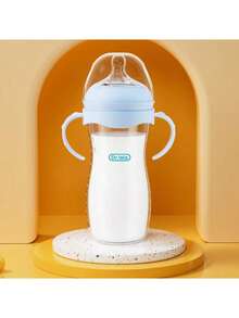 字母印花简约透明婴儿奶瓶，11盎司/5盎司 - 藍色 - 查看 9