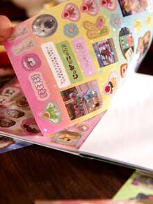 1 Book Of Vintage-Style Sticker Book, Featuring Cute Pets & Food Designs, Suitable For Gifts, Office, Home, Labeling, Classroom, Toys, Student Journals, Creative Scrapbooking, DIY Decorative Stickers - Multicolor - View 8