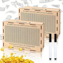 2PCS Alcancía para Niños, Interesante Caja De Ahorro Reutilizable con Contador, Caja De Ahorro para Adultos o Niños, Donde Podrás Depositar Efectivo o Monedas, Alcancia con Marcador - 100 - Ver 12