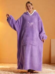 Couverture en flanelle à manches extra longues unisexe, couverture polaire pour télévision, sweat à capuche surdimensionné, pull, cadeau de Noël, vêtement d'intérieur confortable pour l'hiver - Multicolore - Voir 20