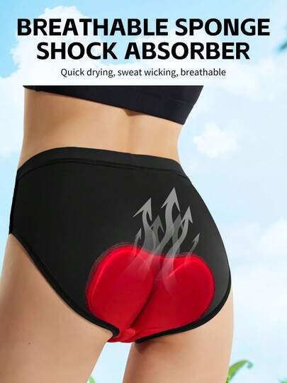 Qualicos Women's 4D Padded Cycling Underwear, Bike Riding Shorts, Suitable For Cycling, Spinning, Mountain Biking, Virtual Cycling Training, Motorcycling, Horse Riding, Triathlon And Other Sports Black