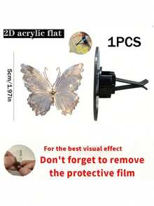 1 pieza Clip en forma de mariposa 2D de acrílico para las rejillas de ventilación del carro, decoración creativa de interiores de carro - Multicolor - Ver 5